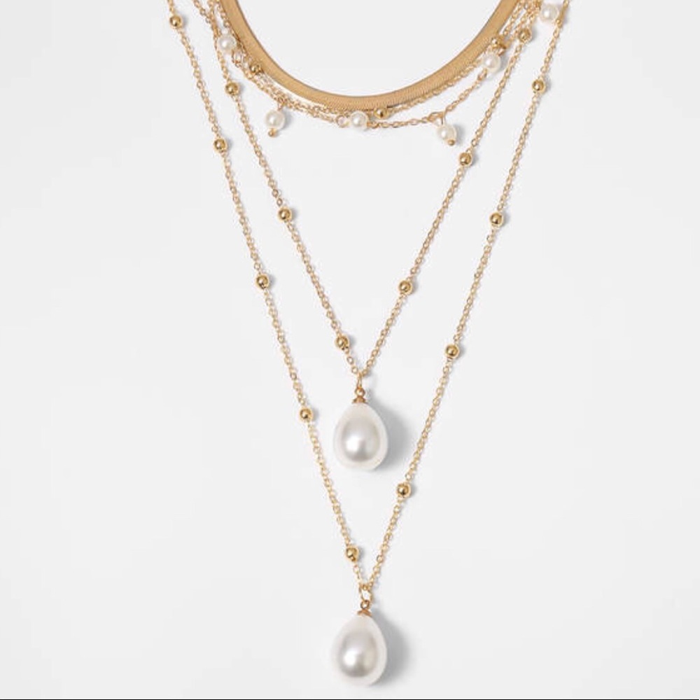Pearls Layered Adjustable Necklace New - Picture 4 of 8